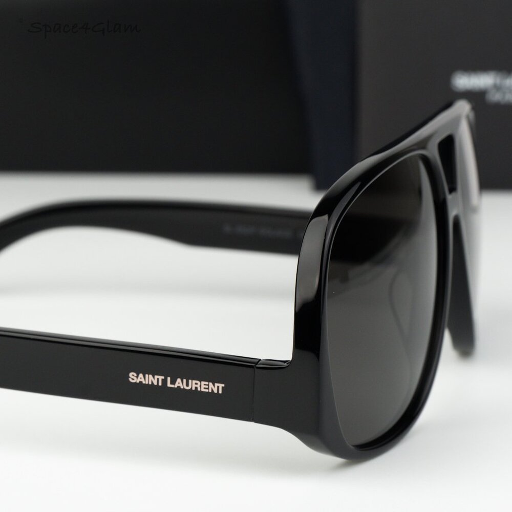 Saint Laurent Women Sunglasses Black Square SL652/F SOLACE 001 NEW AUTHENTIC - Picture 3 of 15